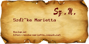 Szőke Marietta névjegykártya