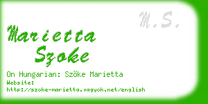 marietta szoke business card