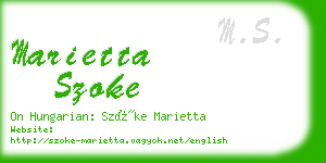 marietta szoke business card